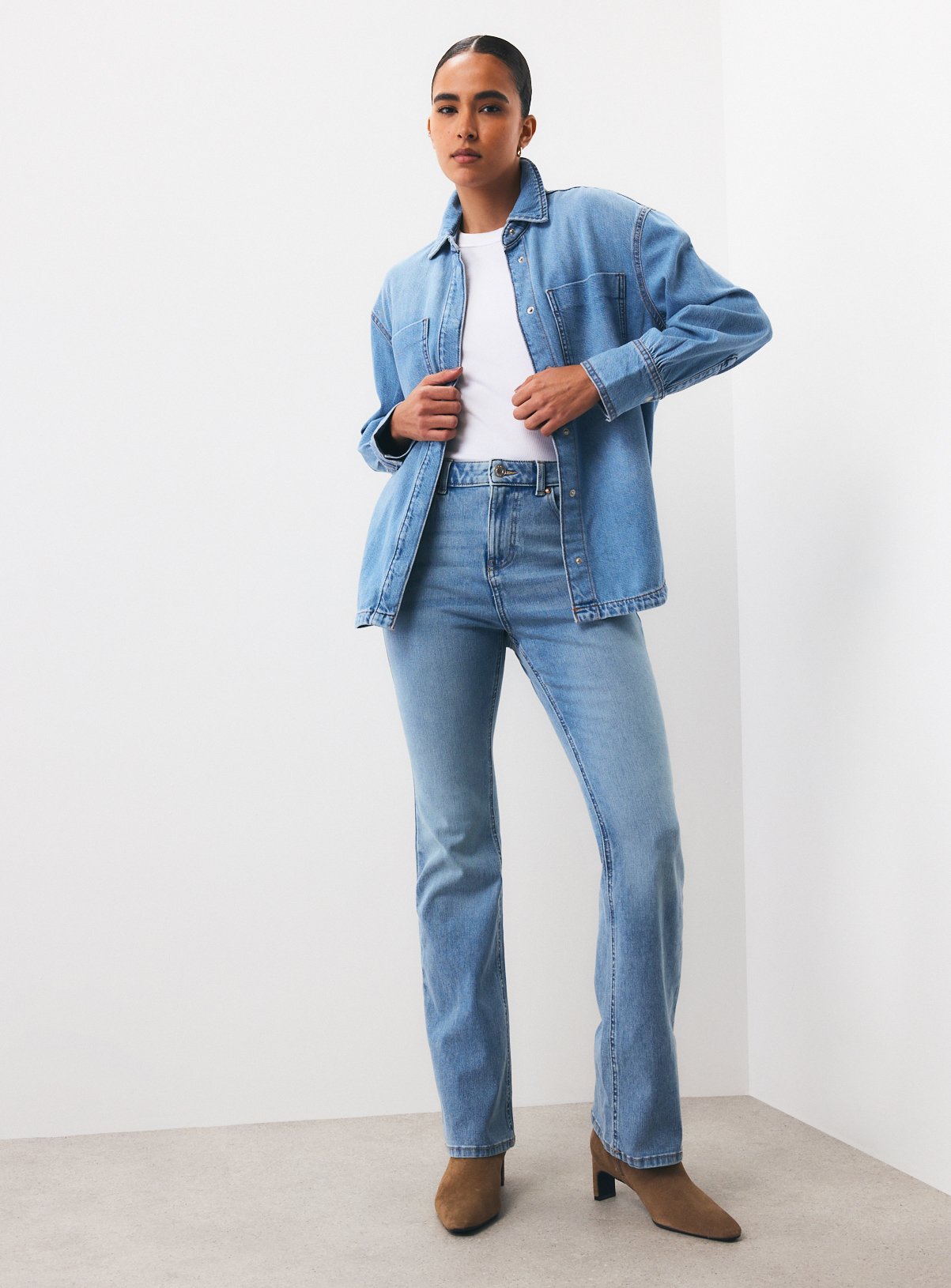 Mid Wash Denim Relaxed Shirt 12 - Image 2 thumbnail